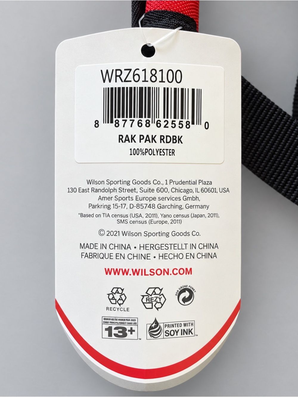 Wilson Red and Black Tennis Racket Backpack - Picture 6 of 6